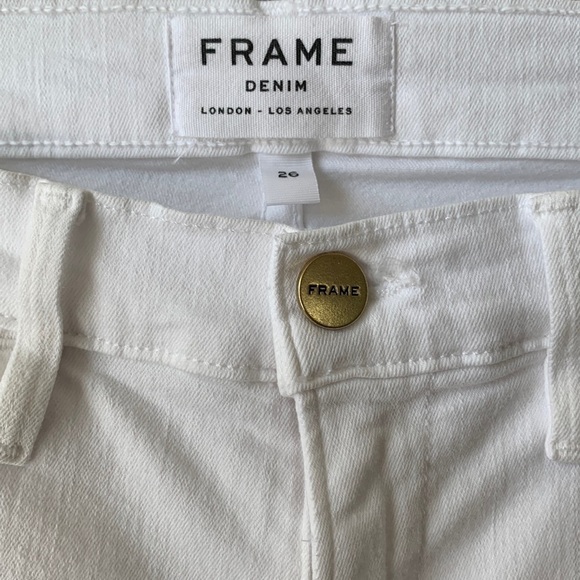 FRAME Le High Skinny white jeans front slit size 26 - Picture 4 of 12